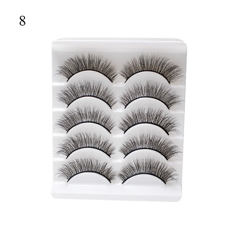5 Pairs 3d Faux Mink Manga Lashes Little Devil Fairy 3D False Eyelashes Natural Lash Extension