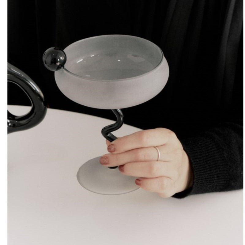 Wine Glass IG Jelly Beans Twist Goblet Frosted Glass Cup Cereal Bowl Glasses Champagne Glass