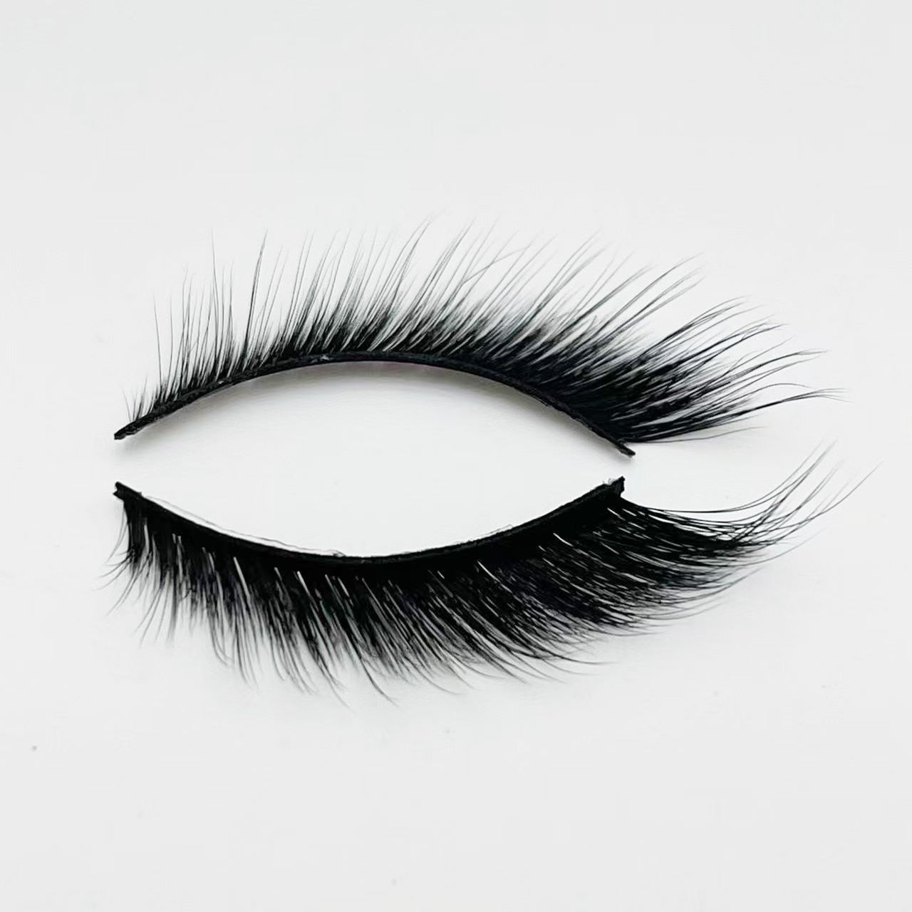 Cat-Eye 3D Mink Eyelashes Curled Winged Natural Realistic Messy End Eye Elongated Thick False Eyelashes Soft