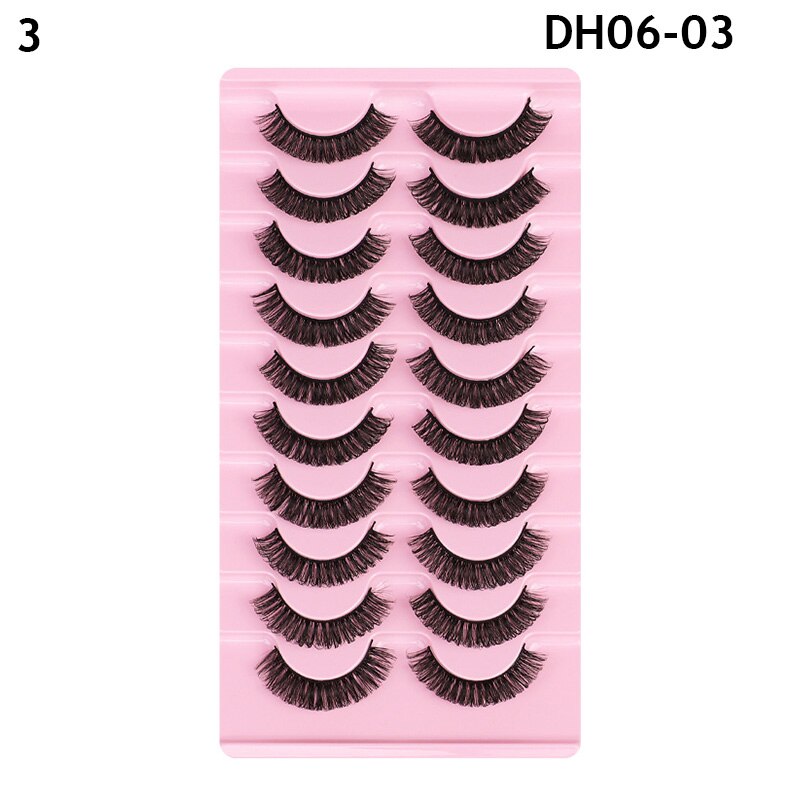 10 Pairs Faux Mink Lashes Natural False Eyelashes Fluffy Soft Wispy Dramatic Volume Lash Extension Wispy Long 3D