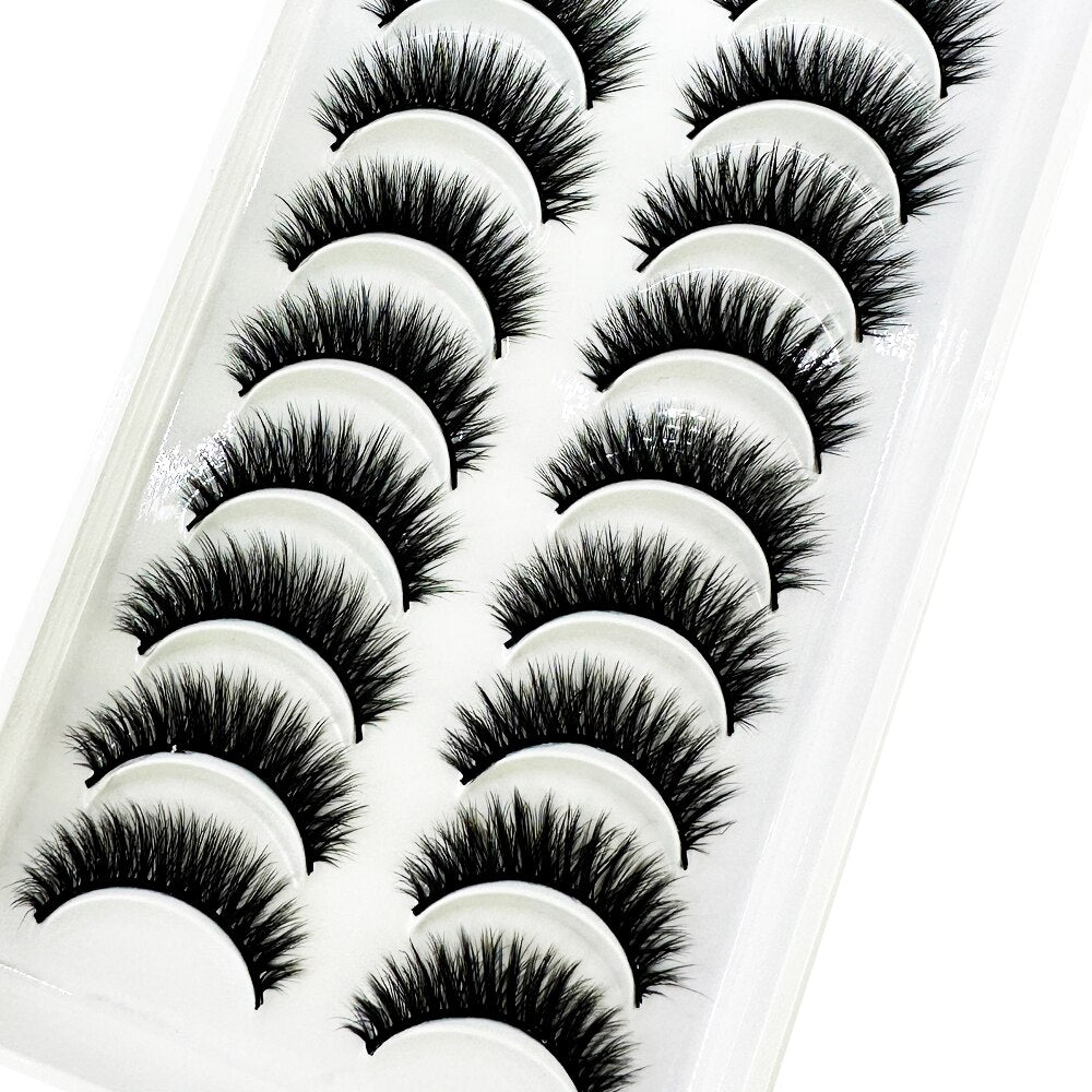 10 Pairs Natural False Eyelashes Fake Lashes Long Makeup 3d Mink Lashes Extension Eyelash Mink Eyelashes