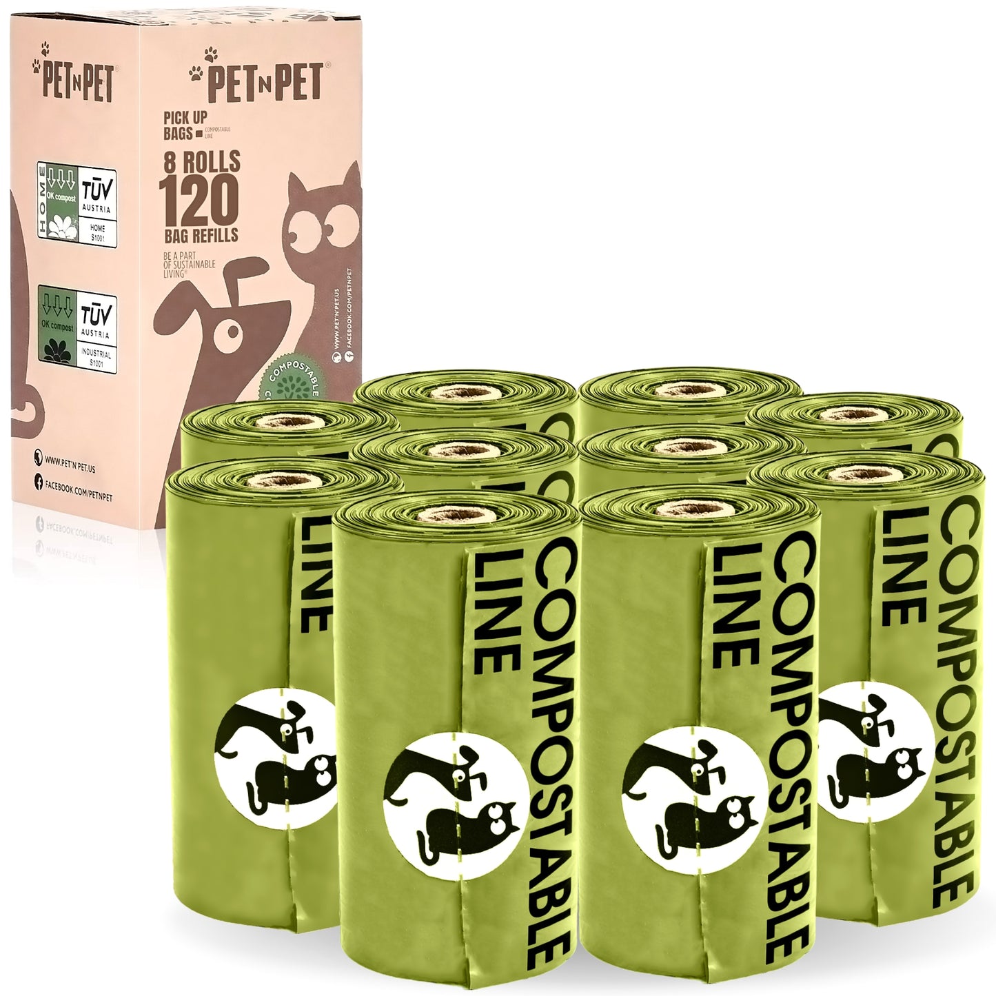 Compostable Dog Cat Poop Bags  240/120 Counts Biodegradable Waste Bag Supplies