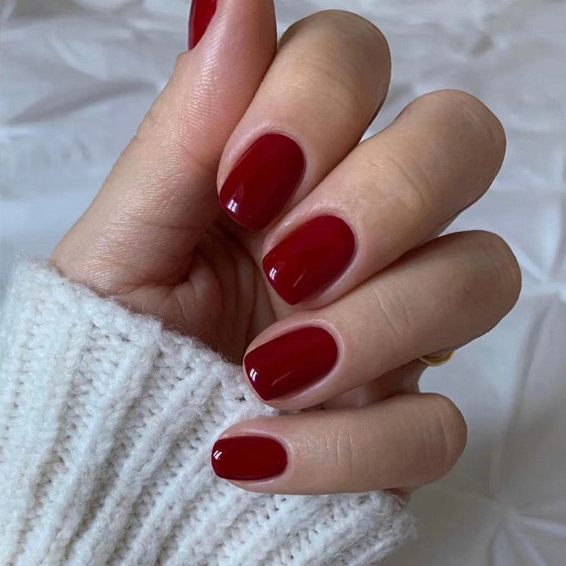 Press On Nails Solid color Short