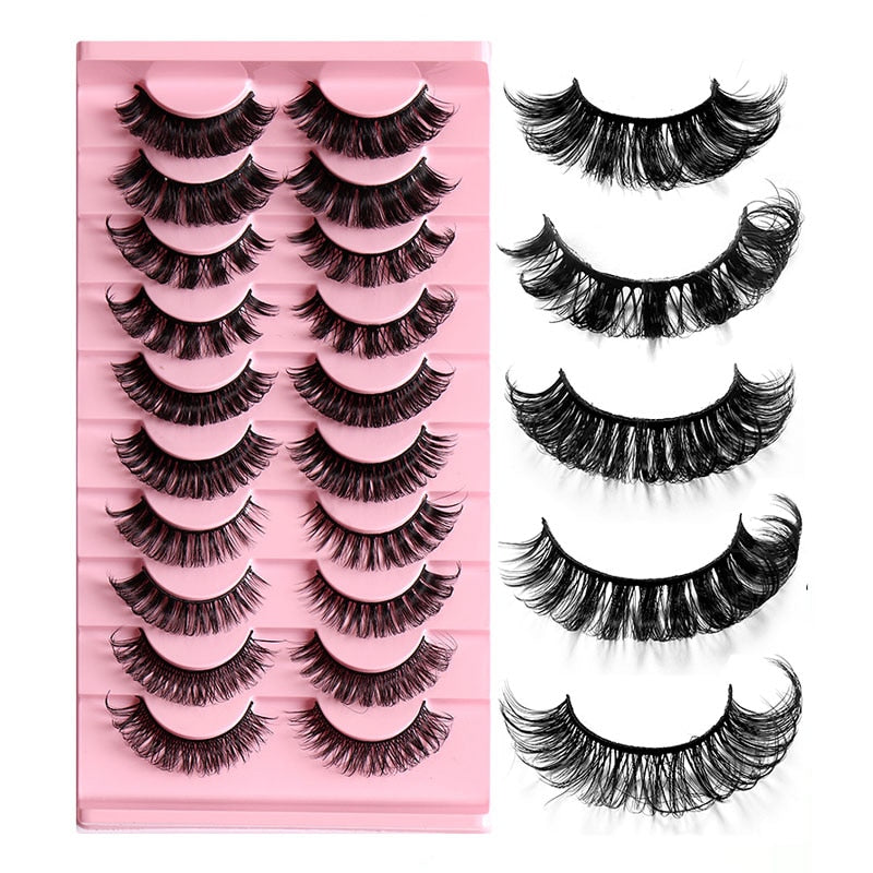 2/10Pairs 3D Mink Lashes russian strip lash Dramatic False Eyelashes Faux Cils Fake Eyelash Extension maquiagem
