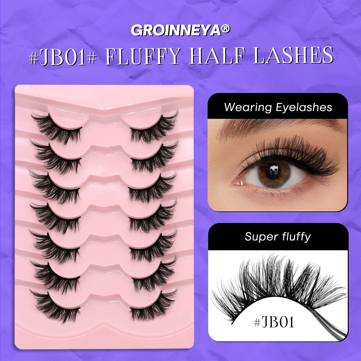 Half Eye Lashes 5/7 Pairs Faux Mink Lashes Cat Eye Crisscross Natural False Eyelashes Wispy Fluffy Eyelash Extension