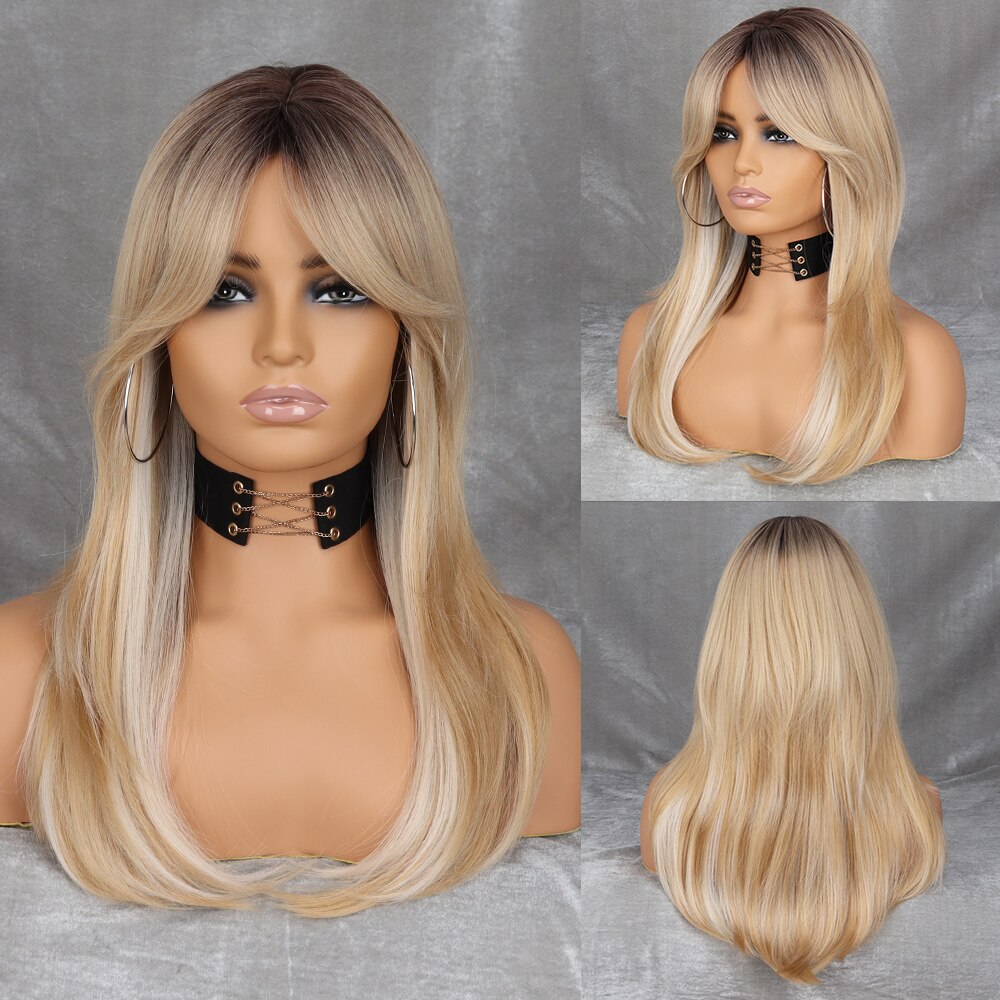 Long Wavy Green Synthetic Wig Women's Heat-Resistant Natural Half Part Cosplay Party Lolita Red Black Pink Wig