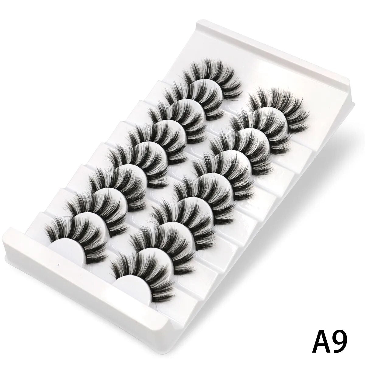 3D Mink Lashes 2/5/8 Pairs Natural False Eyelashes Fluffy Soft Wispy Volume Dramatic Long Cross Eyelash Extension