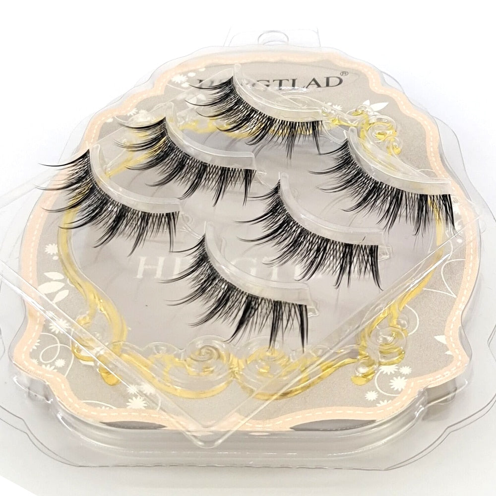 3D Mink Lashes Natural short Full Strip Transparent False Eyelashes
