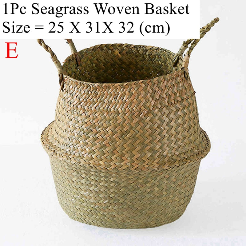 Wicker Storage Basket Flower Baskets Potted Plant Laundry Storage Decorative Basket Rattan Flower Pot Garden Planters