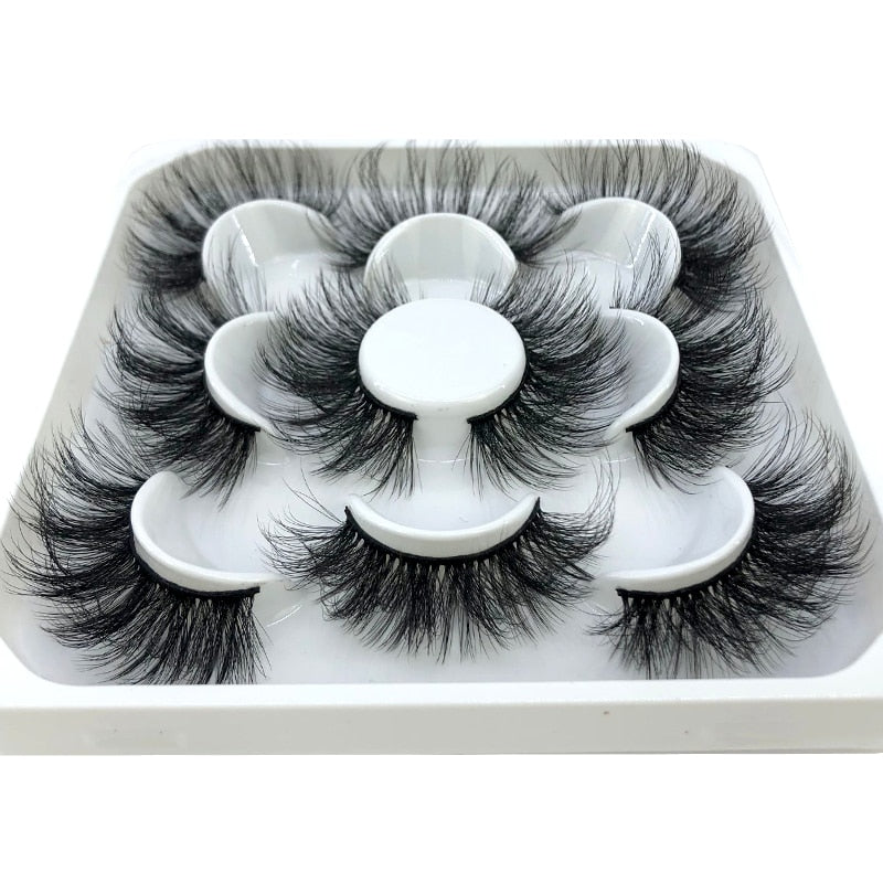 2/4/6pairs natural false eyelashes fake lashes long 3D mink extension