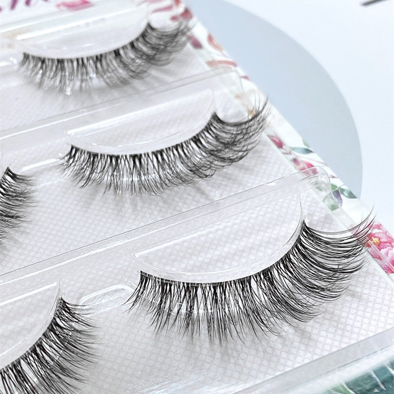 3D Mink Lashes Natural short Full Strip Transparent False Eyelashes