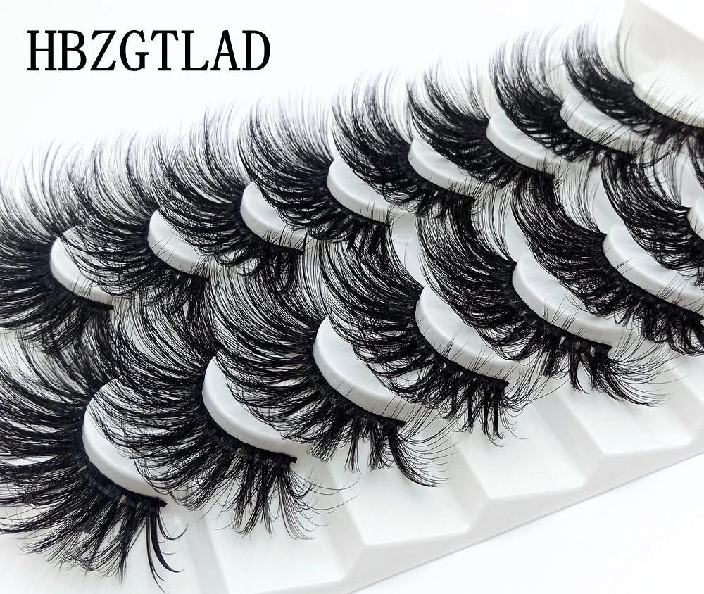 5-8 Pairs 25mm 3d Mink Lashes Bulk Faux Dramatic Volume Lashes Wispy Natural Mink Lashes Pack Long False Eyelashes