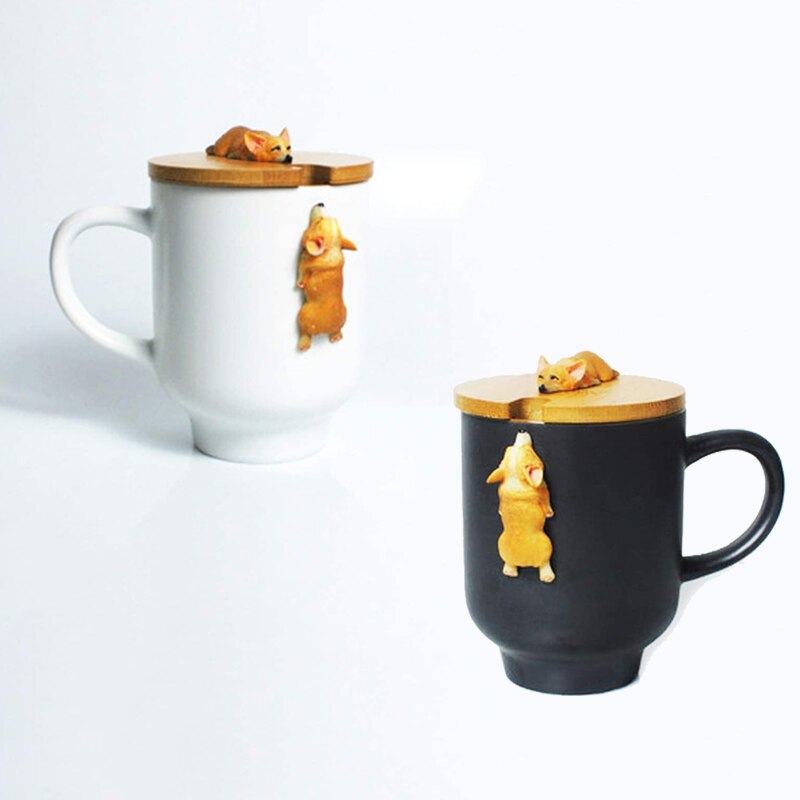 2-PCS Kiss Cat Coffee Couple Handmade Mug Funny Tea Ceramic cup set Matching Gift