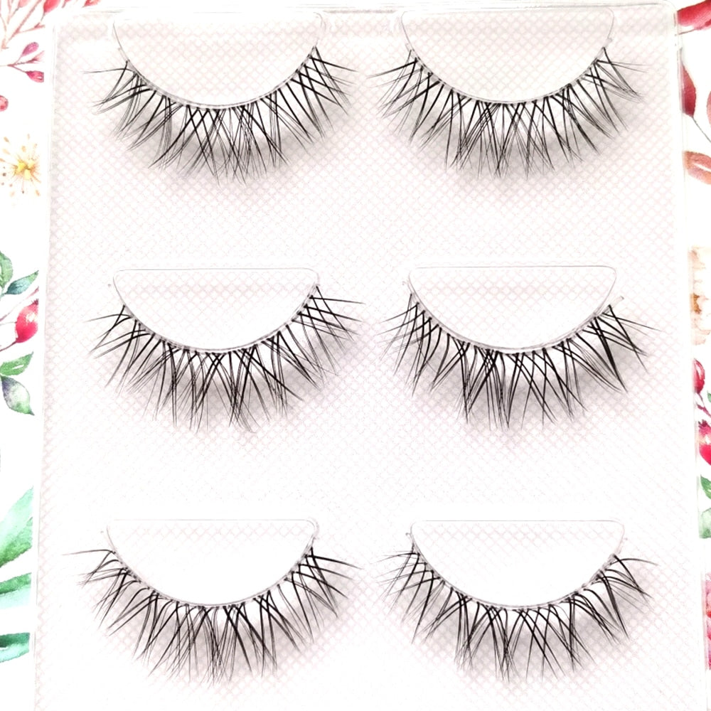 3D Mink Lashes Natural short Full Strip Transparent False Eyelashes
