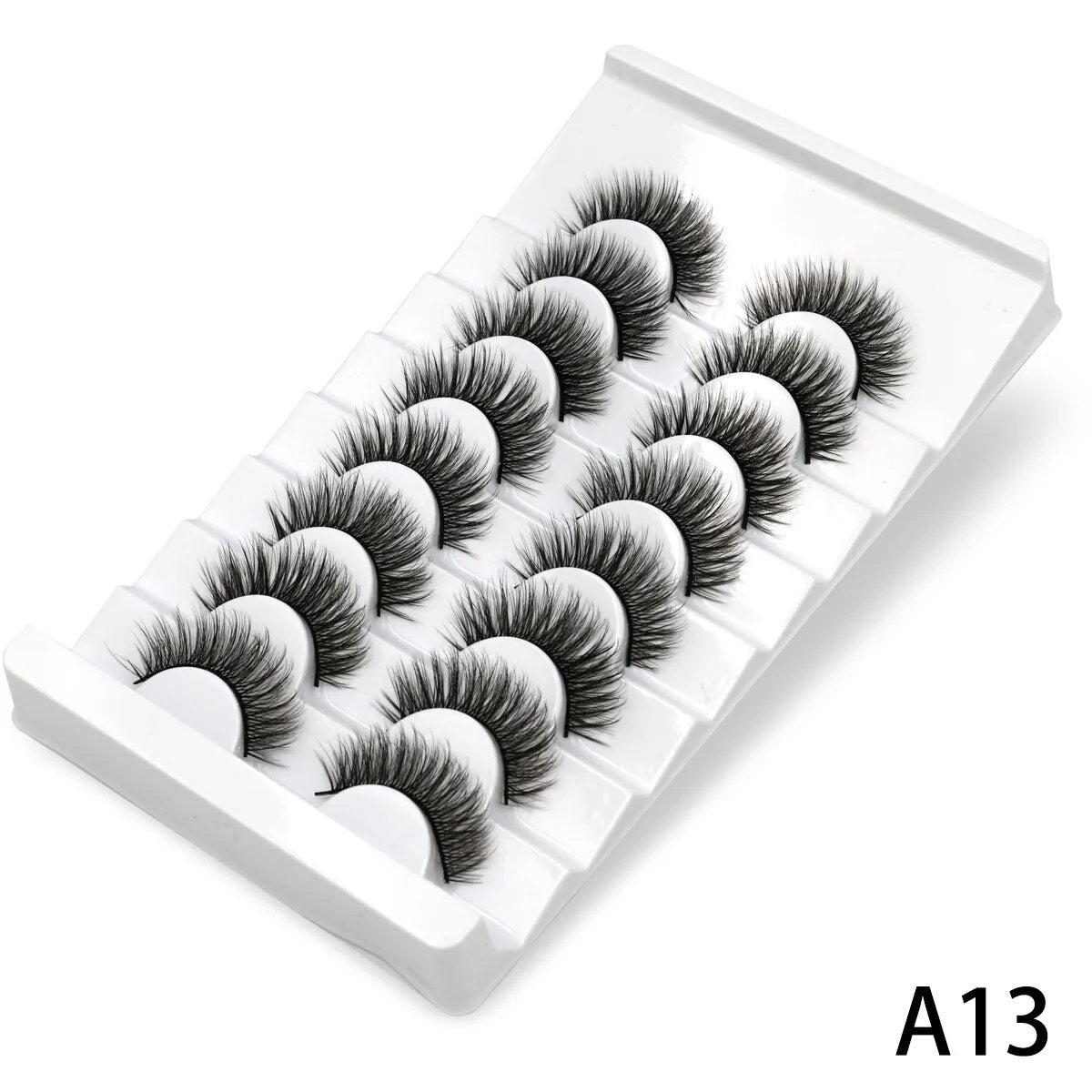 3D Mink Lashes 2/5/8 Pairs Natural False Eyelashes Fluffy Soft Wispy Volume Dramatic Long Cross Eyelash Extension