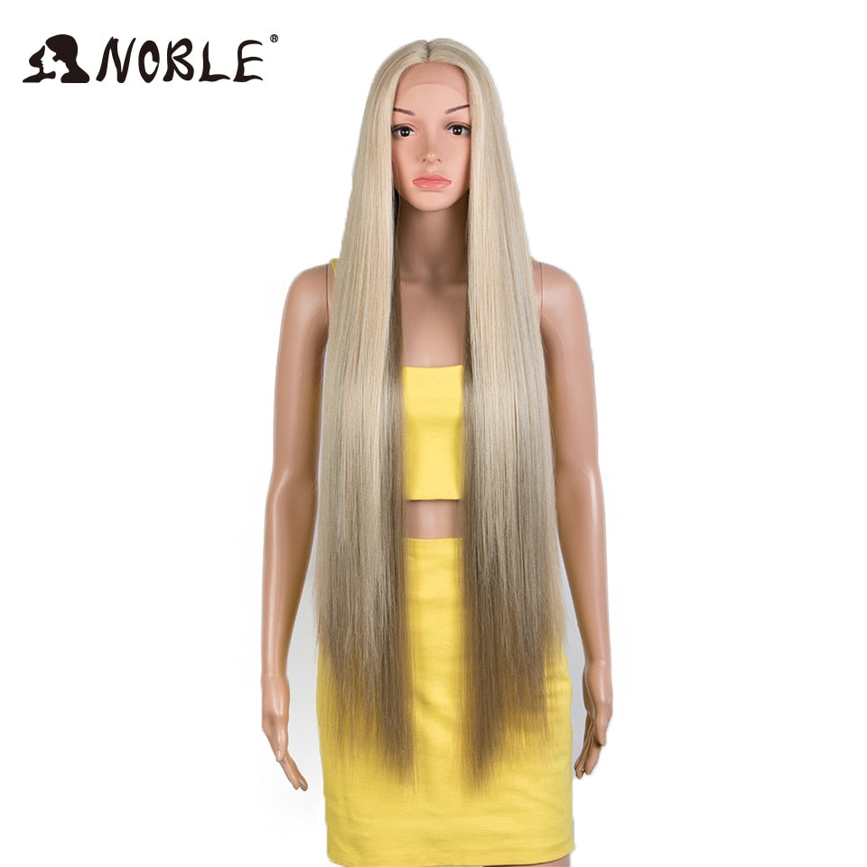 Noble Cosplay Wigs Straight Synthetic Lace WIg 38 Inch Ombre Blonde Lace Wig Cosplay Blonde Synthetic Lace Wig