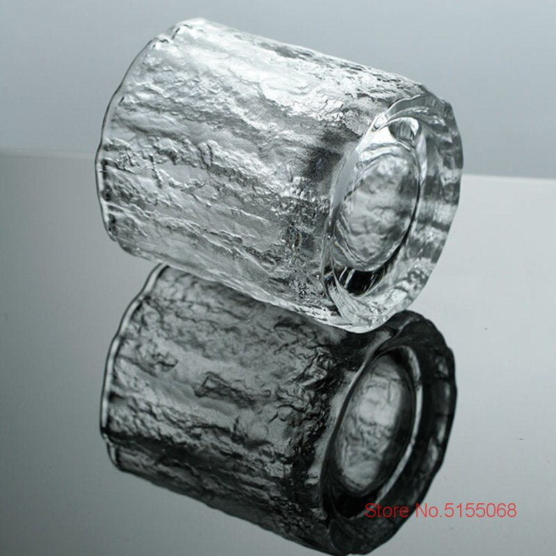 Japanese Glacier Old Fashioned Glass Whisky Cup Crystal Frost Design Scotch Whiskey Tumblers Thick Heavy Rock Wineglass Beer Mug