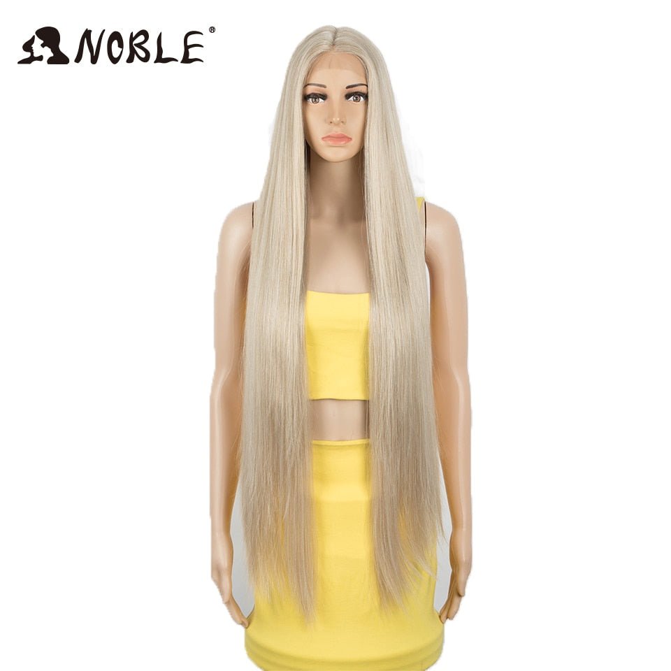 Noble Cosplay Wigs Straight Synthetic Lace WIg 38 Inch Ombre Blonde Lace Wig Cosplay Blonde Synthetic Lace Wig