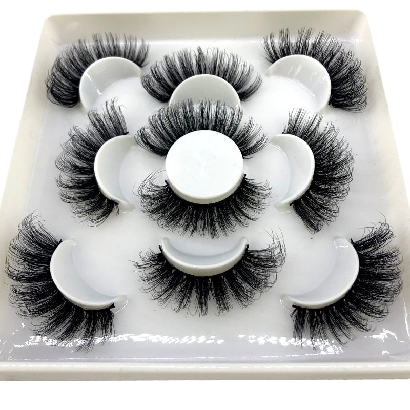 2/4/6pairs natural false eyelashes fake lashes long 3D mink extension