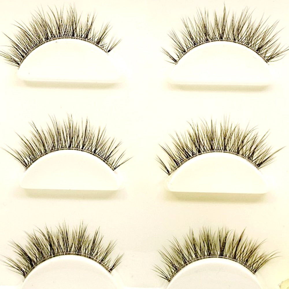 Mink Eyelashes 3 pair reusable false eyelashes invisible band