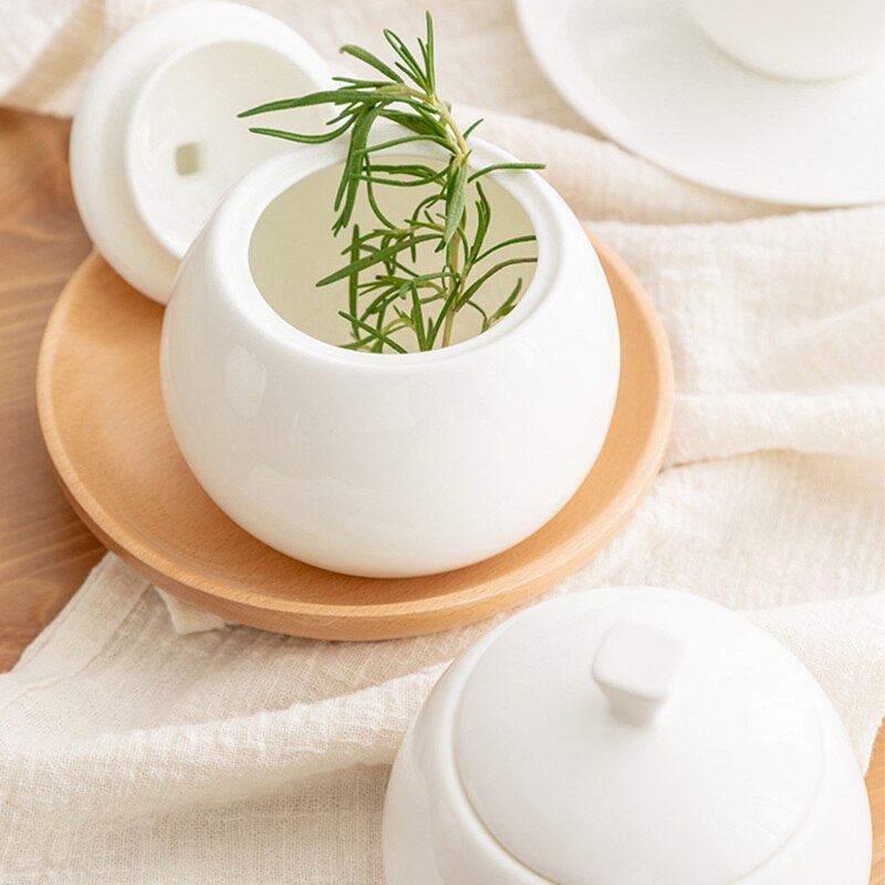 Concise Nordic Style TEA Sugar Tank With Lid Coffee House Coffeeware Cube Sugar Bowl Bone Spice Jars