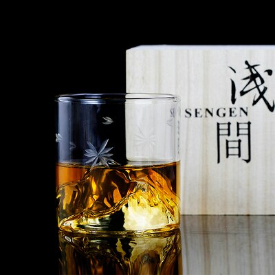 Niche Japanese Style Whisky Cup-Shallow Mountain Liqueur XO Wine Cup EDO Guanshan Fuji Artwork Wooden Box Whiskey Glass