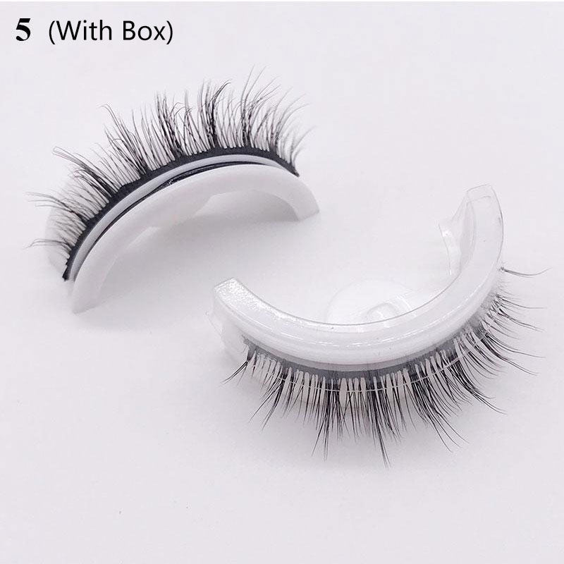 Reusable Self-Adhesive False Eyelashes Natural Multiple reversible glue-free pairs of false eyelashes