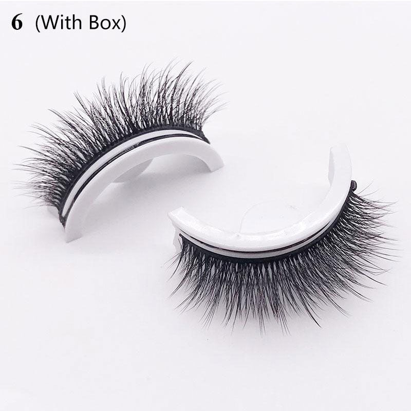 Reusable Self-Adhesive False Eyelashes Natural Multiple reversible glue-free pairs of false eyelashes