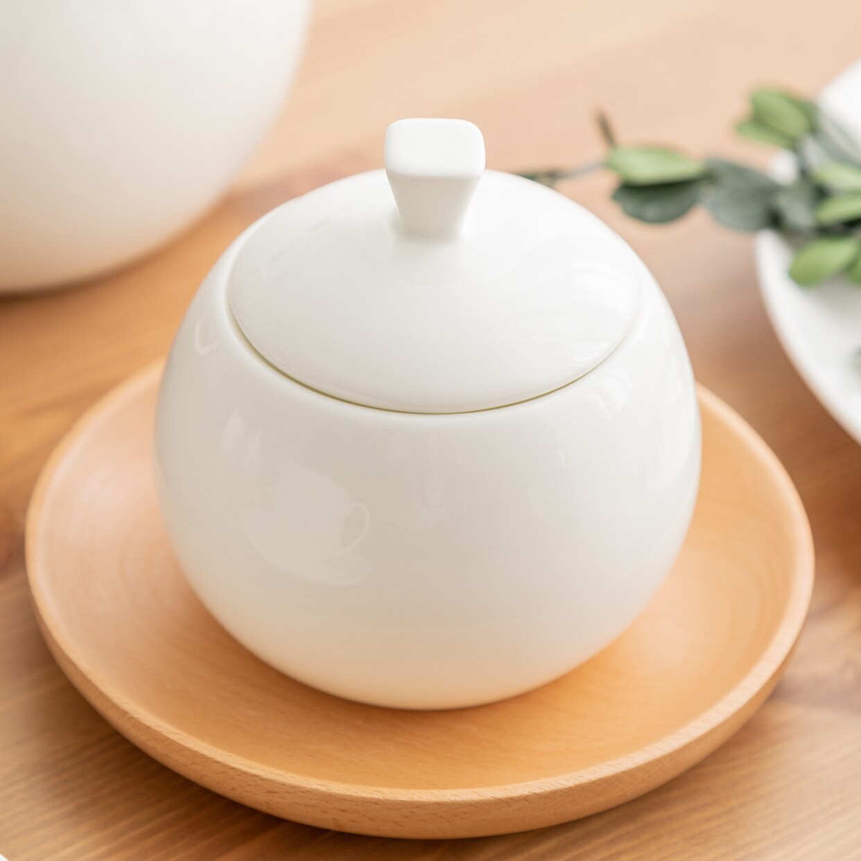 Concise Nordic Style TEA Sugar Tank With Lid Coffee House Coffeeware Cube Sugar Bowl Bone Spice Jars