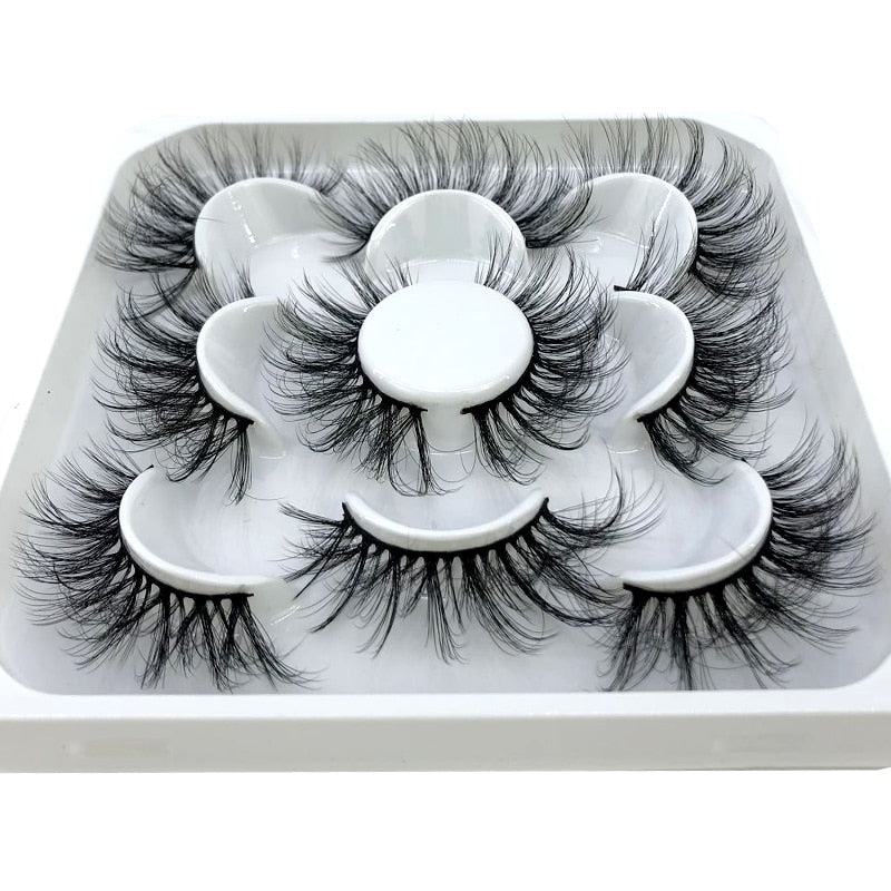 2/4/6pairs natural false eyelashes fake lashes long 3D mink extension