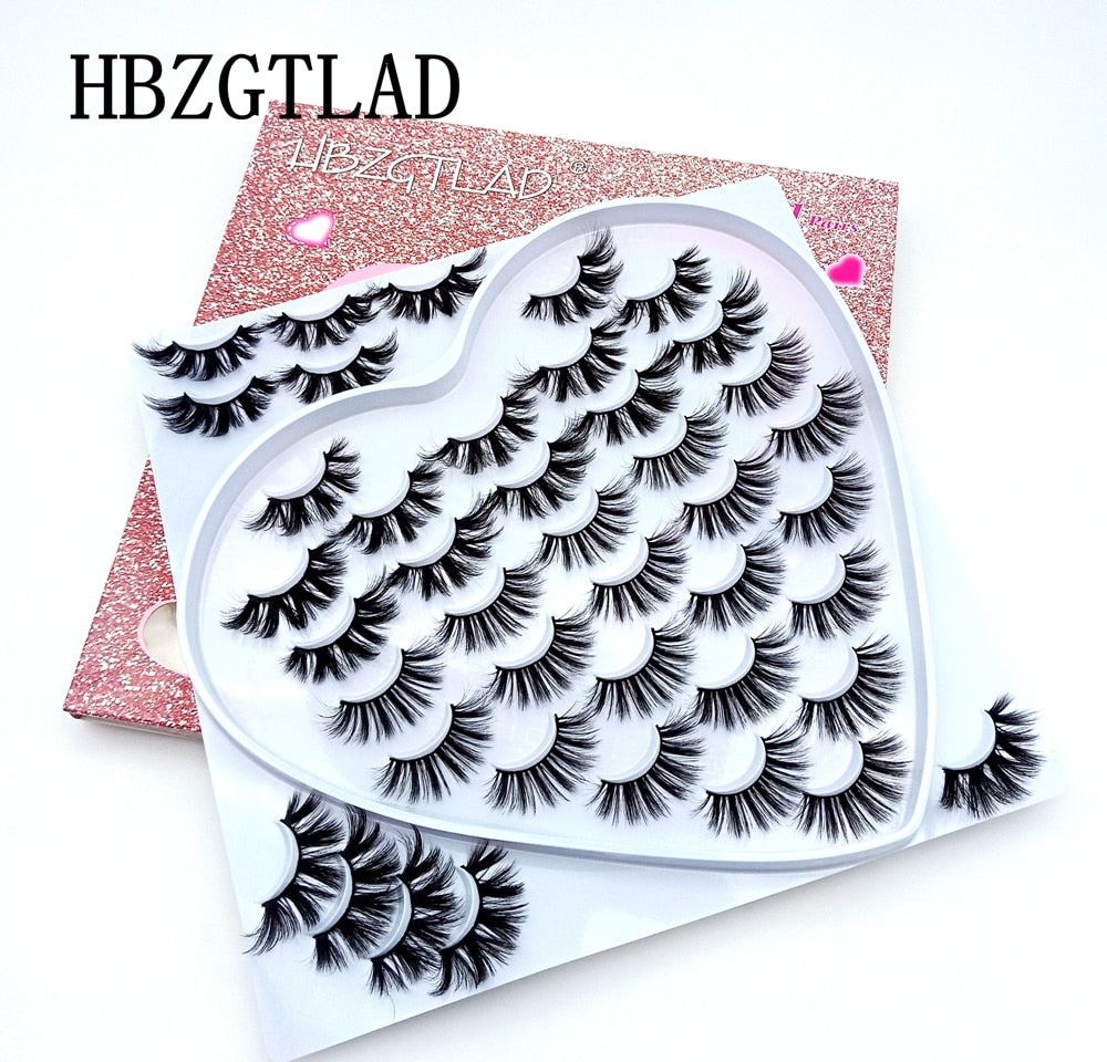 5/21Pairs 10-25 mm 3d Mink Lashes Faux Wispy Natural Mink Lashes Pack Short Natural False Eyelashes