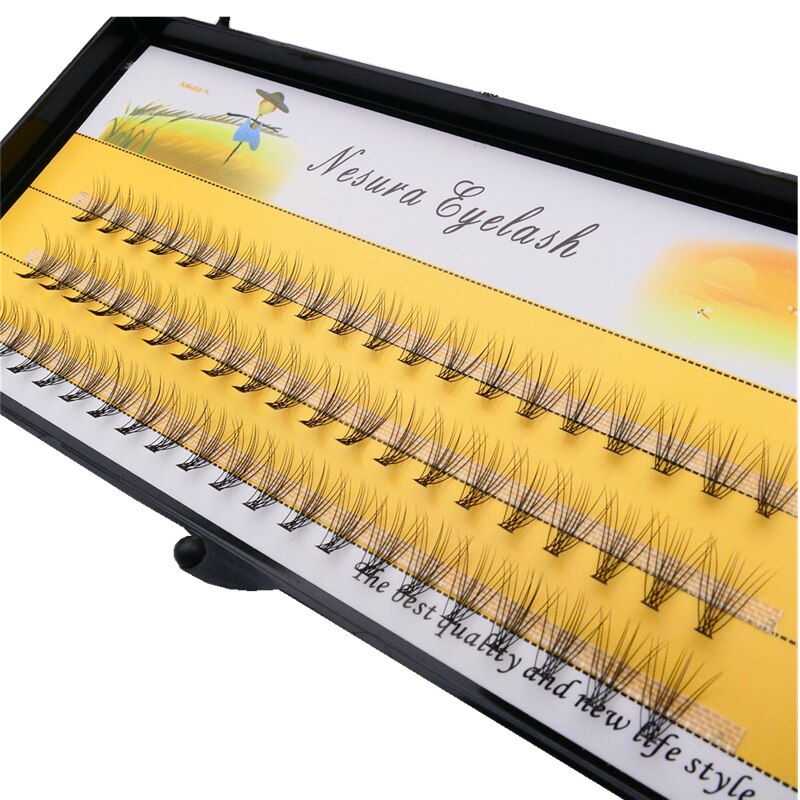 60 Bundles/Box Individual Lashes 0.07/0.1 thick Cluster Eyelash Extension,Natural Style Beam Eyelashes Handmade Eyelash Bundles