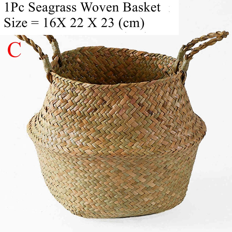 Wicker Storage Basket Flower Baskets Potted Plant Laundry Storage Decorative Basket Rattan Flower Pot Garden Planters