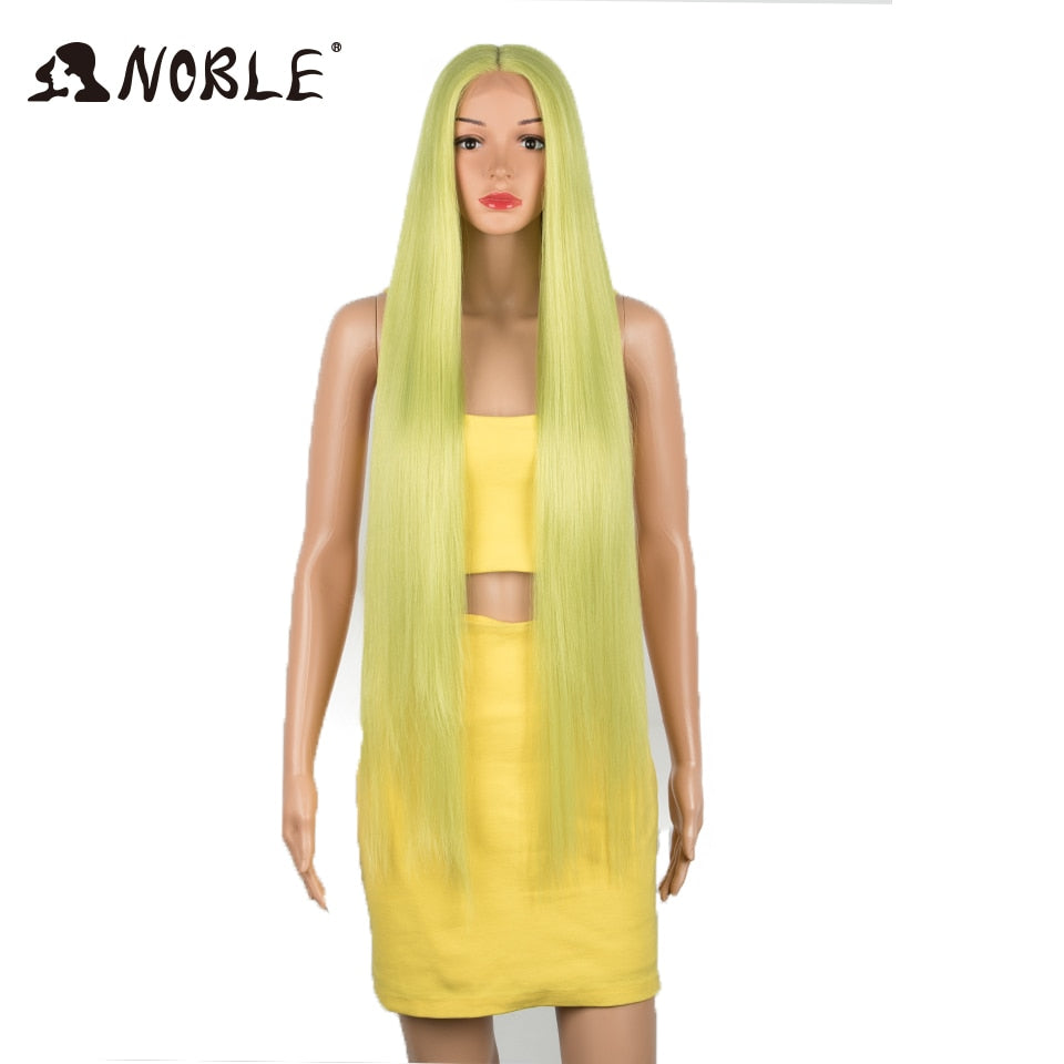 Noble Cosplay Wigs Straight Synthetic Lace WIg 38 Inch Ombre Blonde Lace Wig Cosplay Blonde Synthetic Lace Wig