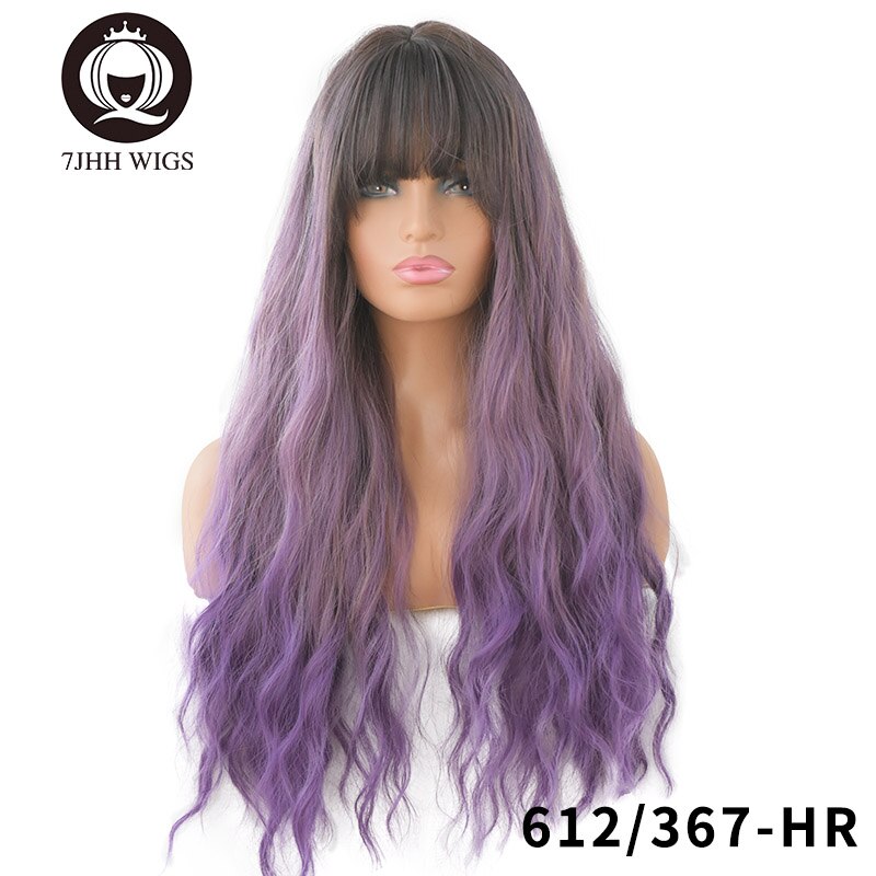 WIGS Pink Brown Lolita Wig Long Two Colors Realistic Cosplay Wigs With Bangs For Women Wavy Wigs Synthetic Hair