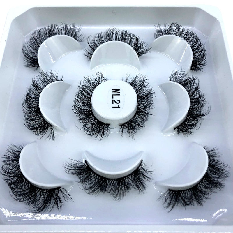 2/4/6pairs natural false eyelashes fake lashes long 3D mink extension