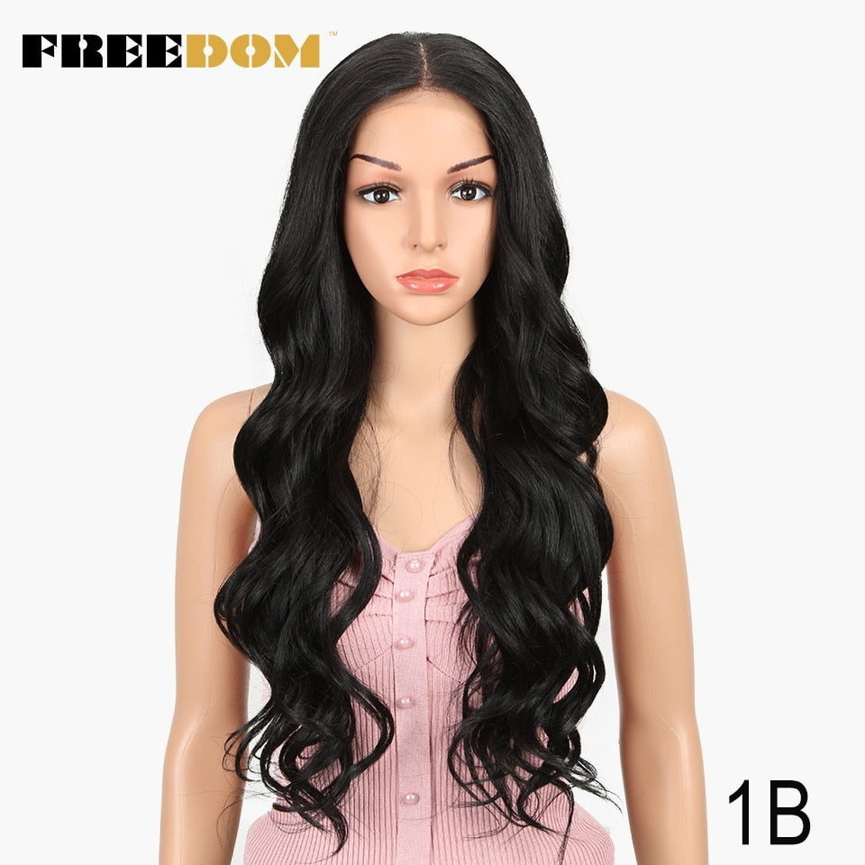 Synthetic Lace Wigs For Black Women Highlight Orange Ginger Blue Red T Part Lace Wig Ombre Brown Long Wavy Cosplay Wigs