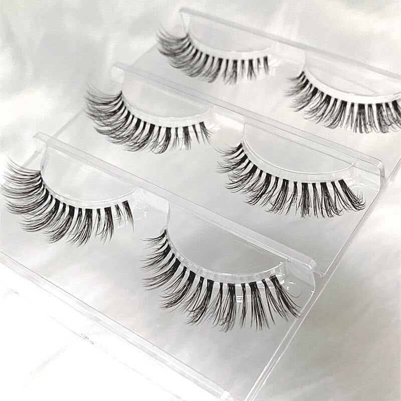 3D Mink Lashes Natural short Full Strip Transparent False Eyelashes