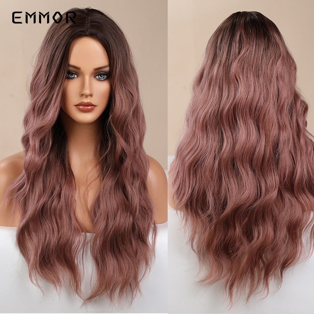 Synthetic Wigs Long Wavy Blonde Natural Hair Wigs for Women Cosplay Wigs Heat Resistant Fiber Hair Wig