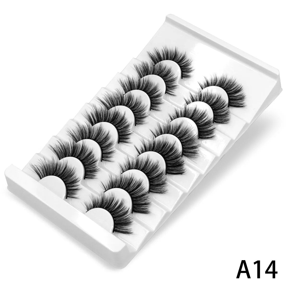 3D Mink Lashes 2/5/8 Pairs Natural False Eyelashes Fluffy Soft Wispy Volume Dramatic Long Cross Eyelash Extension