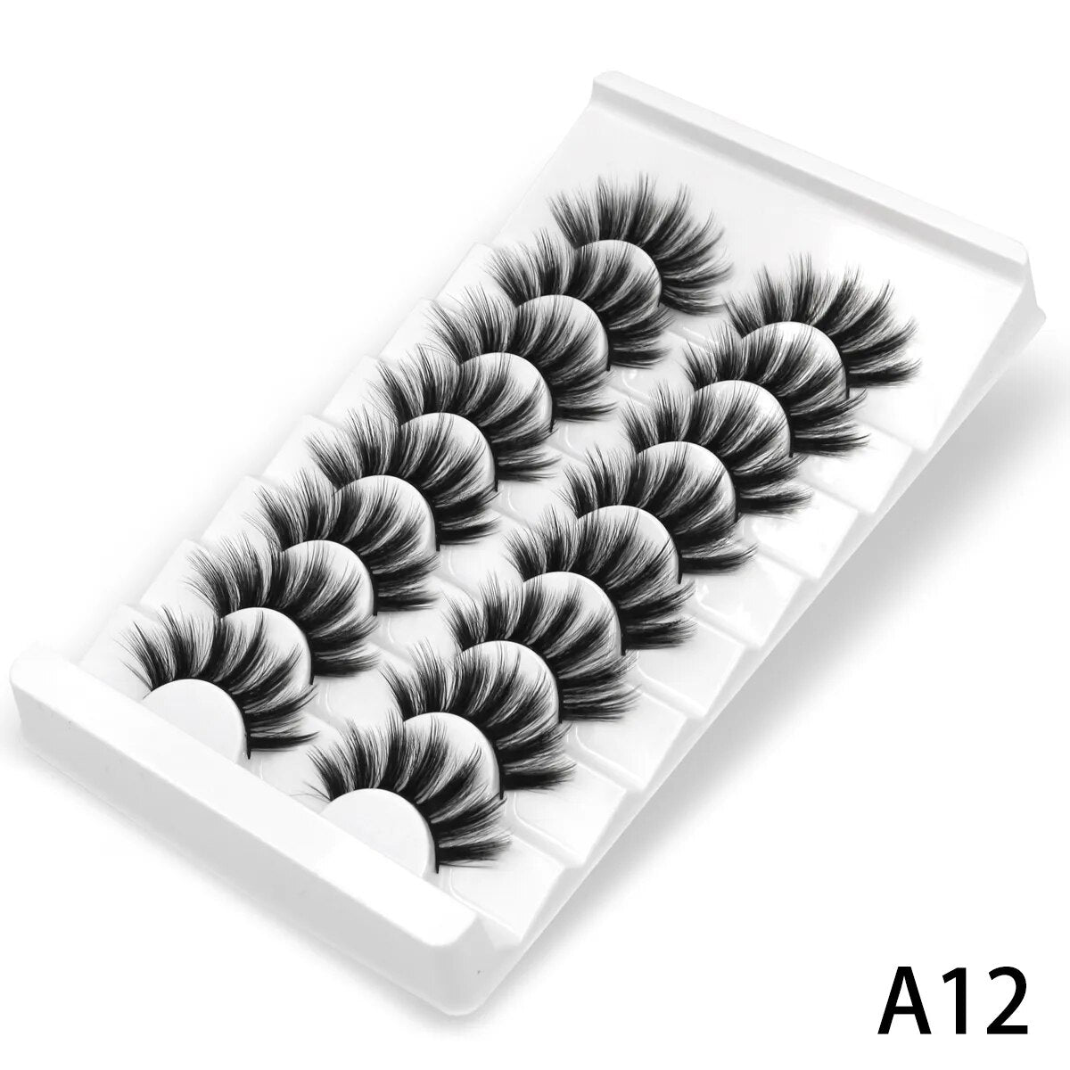3D Mink Lashes 2/5/8 Pairs Natural False Eyelashes Fluffy Soft Wispy Volume Dramatic Long Cross Eyelash Extension