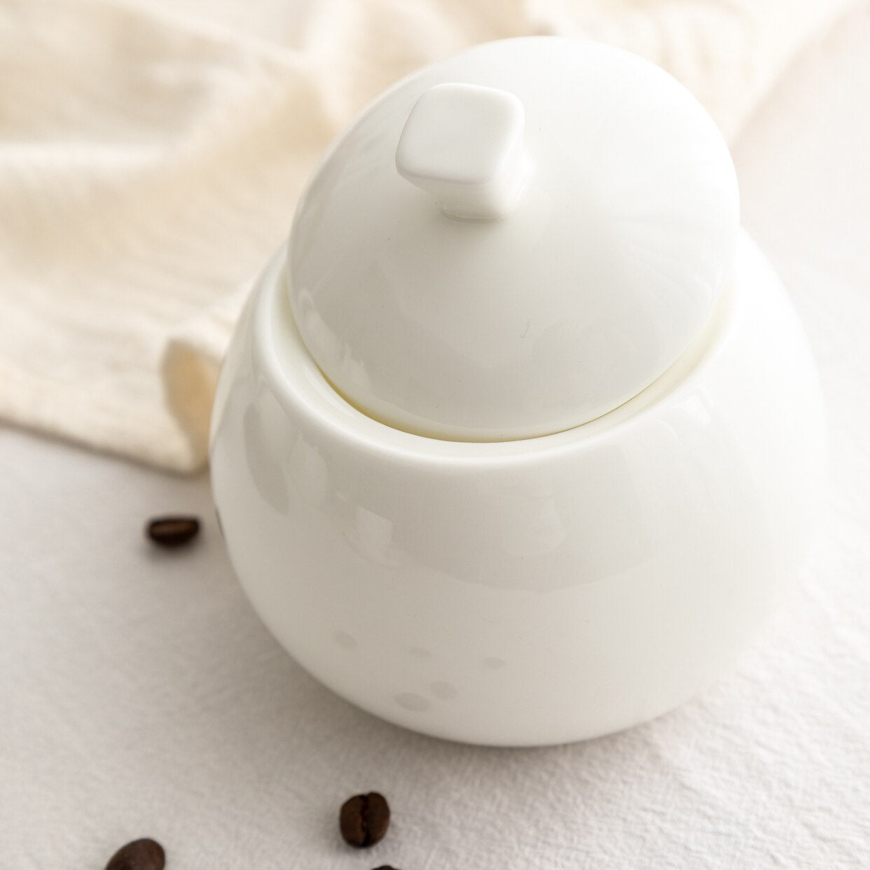Concise Nordic Style TEA Sugar Tank With Lid Coffee House Coffeeware Cube Sugar Bowl Bone Spice Jars