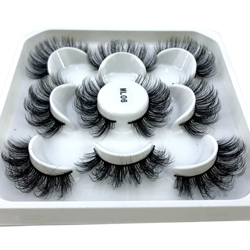 2/4/6pairs natural false eyelashes fake lashes long 3D mink extension