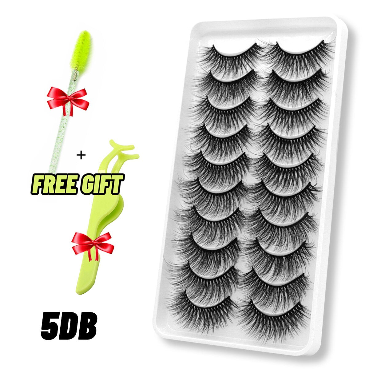5/10 Pairs 3D Faux Mink Lashes Fluffy Soft Wispy Natural long False Eyelashes Curly lashes