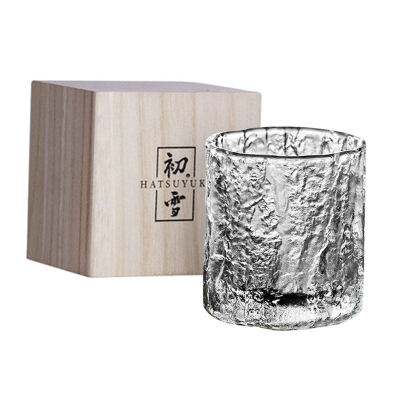 Japanese Glacier Old Fashioned Glass Whisky Cup Crystal Frost Design Scotch Whiskey Tumblers Thick Heavy Rock Wineglass Beer Mug