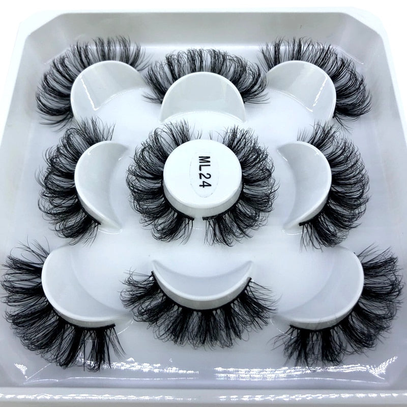 2/4/6pairs natural false eyelashes fake lashes long 3D mink extension