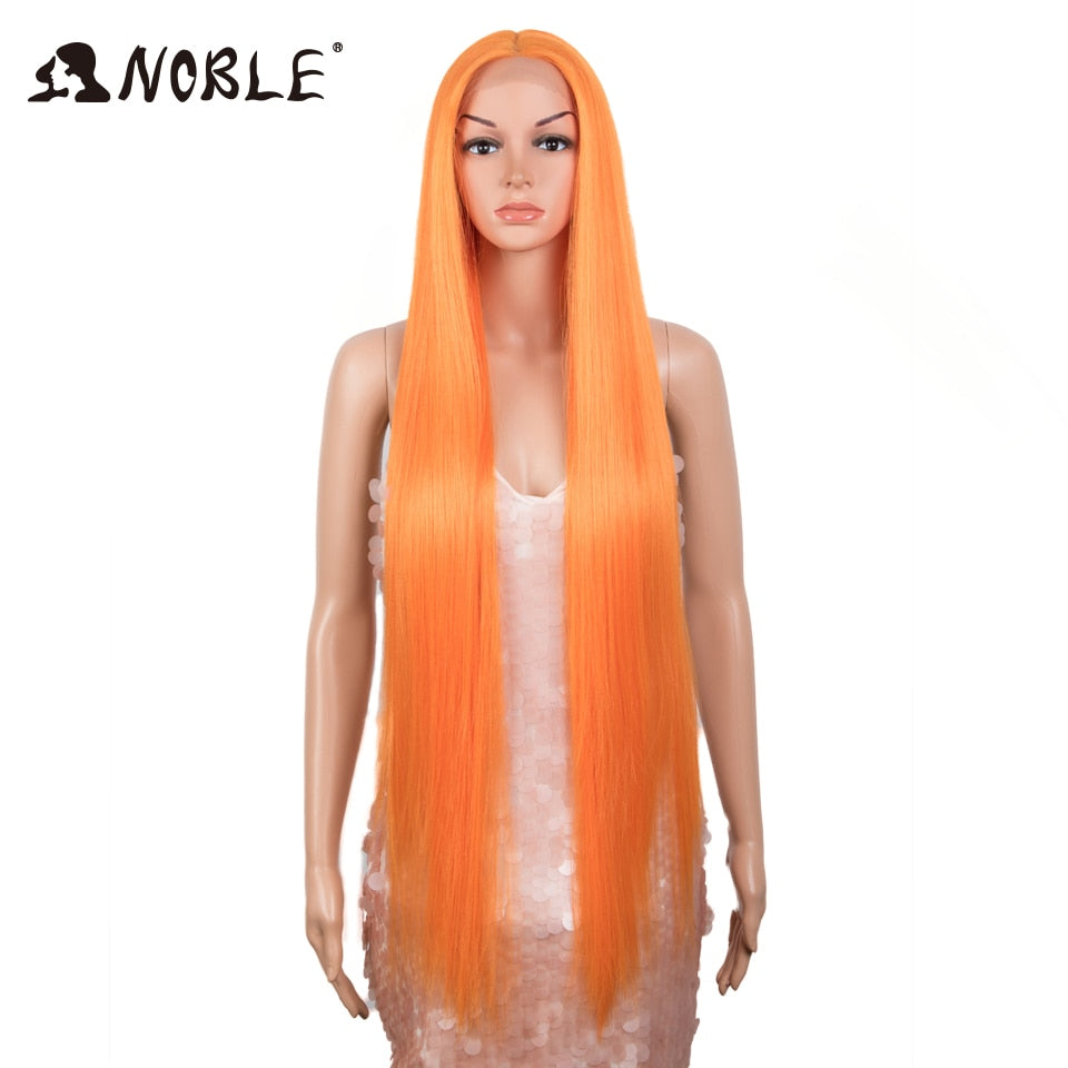 Noble Cosplay Wigs Straight Synthetic Lace WIg 38 Inch Ombre Blonde Lace Wig Cosplay Blonde Synthetic Lace Wig