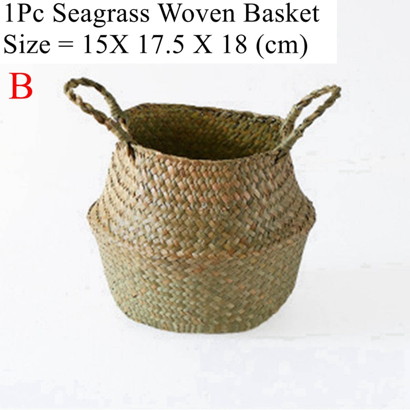 Wicker Storage Basket Flower Baskets Potted Plant Laundry Storage Decorative Basket Rattan Flower Pot Garden Planters
