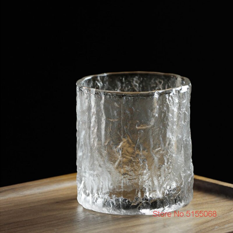 Japanese Glacier Old Fashioned Glass Whisky Cup Crystal Frost Design Scotch Whiskey Tumblers Thick Heavy Rock Wineglass Beer Mug