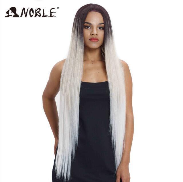 Noble Cosplay Wigs Long Straight Synthetic Lace Wig 38 Inch Pink Ombre Blonde Wig Synthetic Lace Wig
